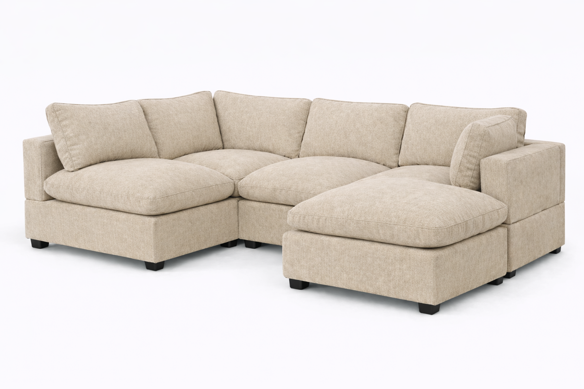 Dream Cloud L Shape + Ottoman (5pc)