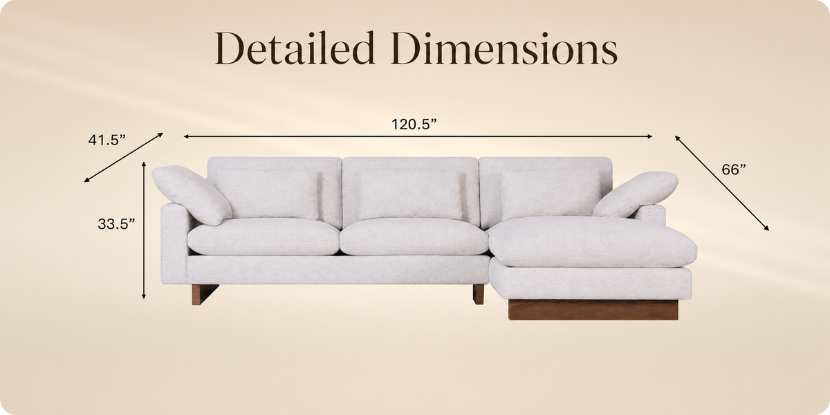 Coastal Chaise Sectional dimensions